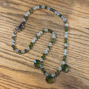 Green & Clear Bead Necklace